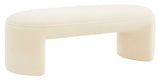 Safavieh Vivie Faux Shearling Bench Ivory Wood / Fabric / Foam  SFV4810A