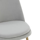 Safavieh Rynaldo Upholstered Dining Chair Light Grey / Gold Wood / Metal / Fabric / Foam  SFV4812A