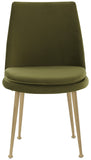 Safavieh Rynaldo Upholstered Dining Chair Olive Green / Gold Wood / Metal / Fabric / Foam  SFV4812B