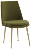 Safavieh Rynaldo Upholstered Dining Chair Olive Green / Gold Wood / Metal / Fabric / Foam  SFV4812B