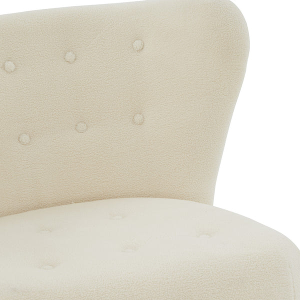 Safavieh Gabriel Modern Wingback Chair Ivory / Dark Brown Wood / Fabric / Foam  SFV4818A