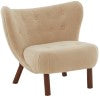 Safavieh Gabriel Modern Wingback Chair Tan / Dark Brown Wood / Fabric / Foam  SFV4818B