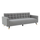 Safavieh Bradson Tufted Back Sofa Light Grey / Black Wood / Fabric / Foam / Metal SFV4819A