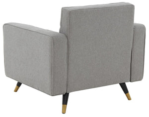 Safavieh Bradson Tufted Back Accent Chair Light Grey / Black Wood / Fabric / Foam / Metal SFV4820A
