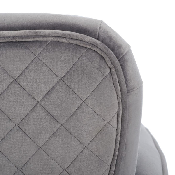 Alejandro Velvet Accent Chair - Retro-Inspired Slate Grey Comfort with Stylish Diamond Tufting