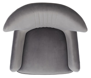 Alejandro Velvet Accent Chair - Retro-Inspired Slate Grey Comfort with Stylish Diamond Tufting