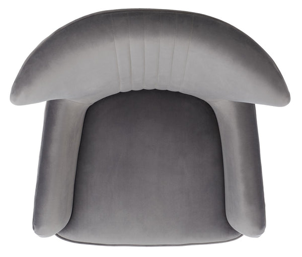 Alejandro Velvet Accent Chair - Retro-Inspired Slate Grey Comfort with Stylish Diamond Tufting