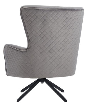 Alejandro Velvet Accent Chair - Retro-Inspired Slate Grey Comfort with Stylish Diamond Tufting
