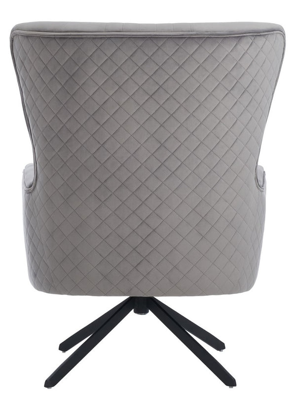 Alejandro Velvet Accent Chair - Retro-Inspired Slate Grey Comfort with Stylish Diamond Tufting