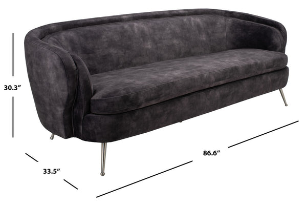 Maryssa Curved Back Sofa Charcoal Grey Fabric / Wood / Metal / Foam SFV5016B