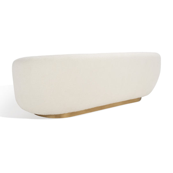 Safavieh Bernard Boucle Sofa Ivory / Gold Fabric / Wood / Metal / Foam SFV5019A