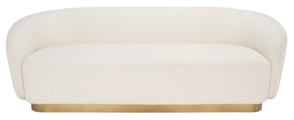 Safavieh Bernard Boucle Sofa Ivory / Gold Fabric / Wood / Metal / Foam SFV5019A