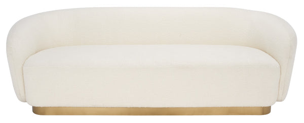 Safavieh Bernard Boucle Sofa Ivory / Gold Fabric / Wood / Metal / Foam SFV5019A