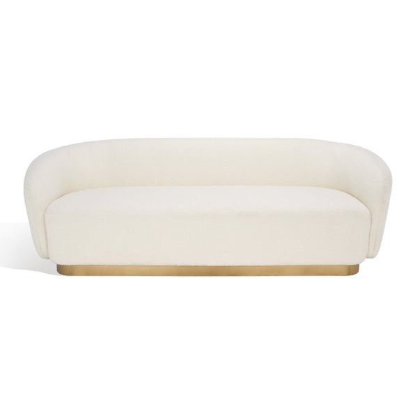 Safavieh Bernard Boucle Sofa Ivory / Gold Fabric / Wood / Metal / Foam SFV5019A