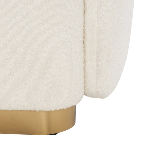 Safavieh Bernard Boucle Sofa Ivory / Gold Fabric / Wood / Metal / Foam SFV5019A