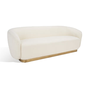 Safavieh Bernard Boucle Sofa Ivory / Gold Fabric / Wood / Metal / Foam SFV5019A
