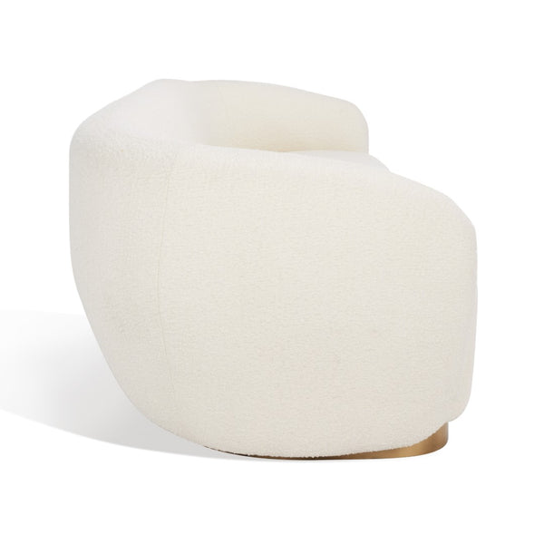 Safavieh Bernard Boucle Sofa Ivory / Gold Fabric / Wood / Metal / Foam SFV5019A