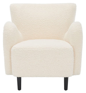 Rayanne Wingback Chair - Timeless Ivory Faux Lamb's Wool, Chic Modern Design for Any Room