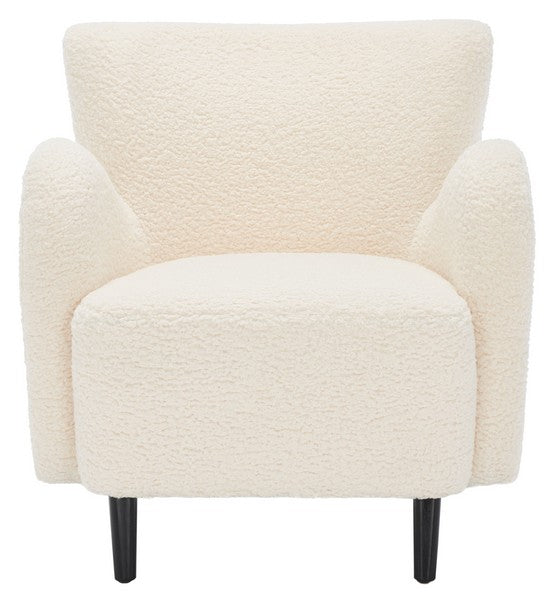 Rayanne Wingback Chair - Timeless Ivory Faux Lamb's Wool, Chic Modern Design for Any Room