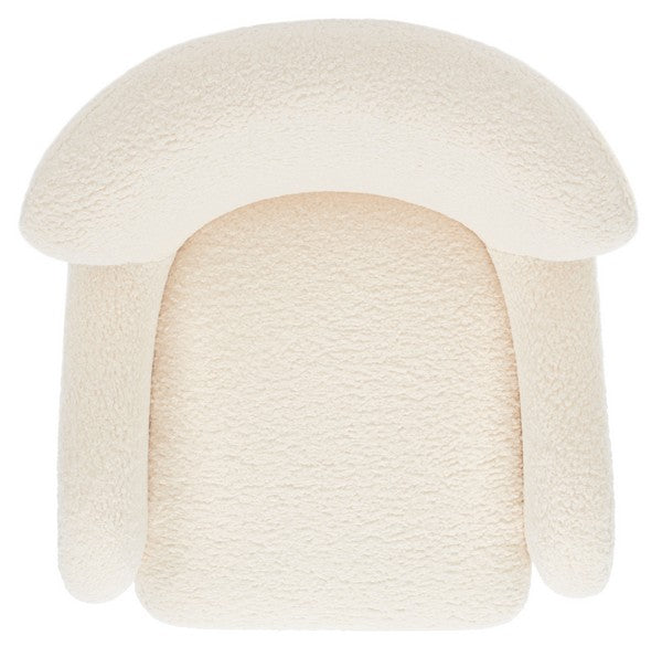 Rayanne Wingback Chair - Timeless Ivory Faux Lamb's Wool, Chic Modern Design for Any Room