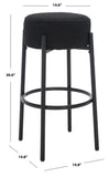 Safavieh Paisleigh Boucle And Metal Leg Barstool Black Wood / Fabric / Foam / Metal SFV5031B