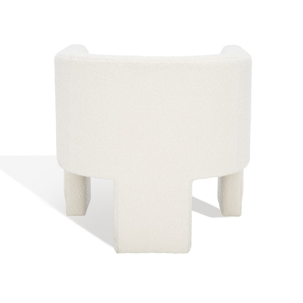 Safavieh Sammie 3 Leg Boucle Accent Chair Ivory Wood / Fabric / Foam SFV5034A