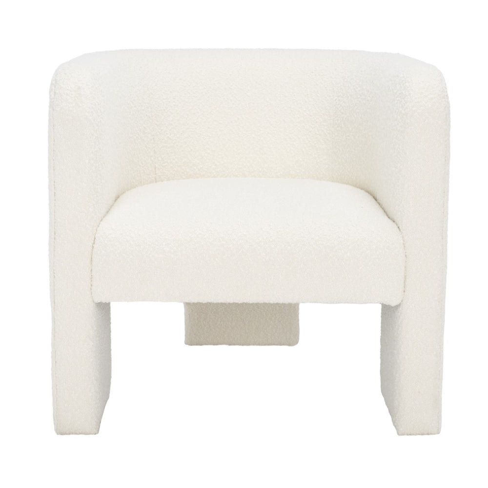 Safavieh Sammie 3 Leg Boucle Accent Chair Ivory Wood / Fabric / Foam SFV5034A