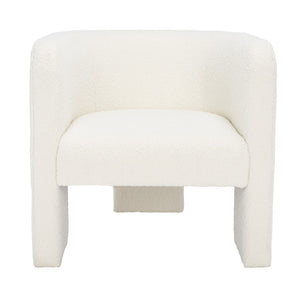 Safavieh Sammie 3 Leg Boucle Accent Chair Ivory Wood / Fabric / Foam SFV5034A