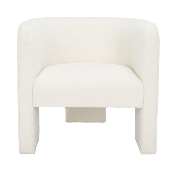 Safavieh Sammie 3 Leg Boucle Accent Chair Ivory Wood / Fabric / Foam SFV5034A