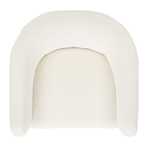 Safavieh Sammie 3 Leg Boucle Accent Chair Ivory Wood / Fabric / Foam SFV5034A