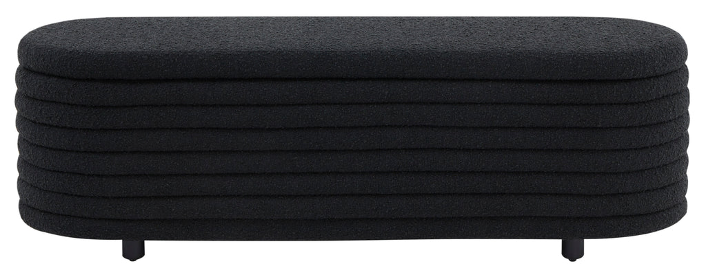 Safavieh Couture Jaymie Boucle Storage Bench - Black / Black