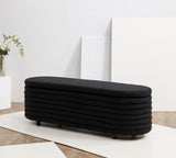 Safavieh Jaymie Boucle Storage Bench Black / Black Wood / Fabric / Foam  SFV5040C