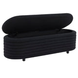 Safavieh Jaymie Boucle Storage Bench Black / Black Wood / Fabric / Foam  SFV5040C