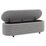 Safavieh Jaymie Boucle Storage Bench Dark Grey / Black Wood / Fabric / Foam  SFV5040D
