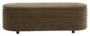 Safavieh Jaymie Velvet Storage Bench Dark Olive Green / Black Wood / Fabric / Foam  SFV5040E