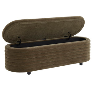 Safavieh Jaymie Velvet Storage Bench Dark Olive Green / Black Wood / Fabric / Foam  SFV5040E