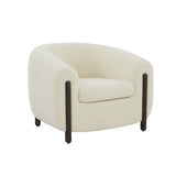 Safavieh Westley Barrel Back Accent Chair Ivory Wood / Fabric / Foam SFV5051B