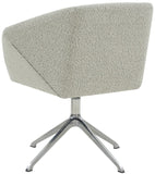 Safavieh Felix Boucle Swivel Desk Chair Light Grey / Silver Wood / Metal / Fabric / Foam SFV5055B