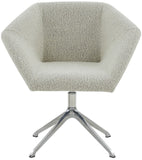 Safavieh Felix Boucle Swivel Desk Chair Light Grey / Silver Wood / Metal / Fabric / Foam SFV5055B