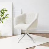 Safavieh Felix Boucle Swivel Desk Chair Light Grey / Silver Wood / Metal / Fabric / Foam SFV5055B