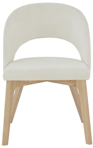 Safavieh Rowland Linen Dining Chair Ivory / Natural  Wood / Fabric / Foam SFV5058A