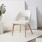 Safavieh Rowland Linen Dining Chair Ivory / Natural  Wood / Fabric / Foam SFV5058A