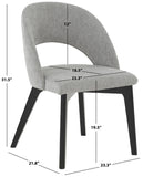 Safavieh Rowland Linen Dining Chair Grey / Black Wood / Fabric / Foam SFV5058B