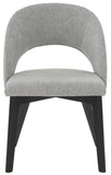 Safavieh Rowland Linen Dining Chair Grey / Black Wood / Fabric / Foam SFV5058B