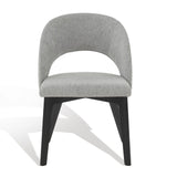 Safavieh Rowland Linen Dining Chair Grey / Black Wood / Fabric / Foam SFV5058B