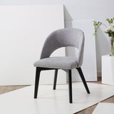 Safavieh Rowland Linen Dining Chair Grey / Black Wood / Fabric / Foam SFV5058B