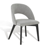 Safavieh Rowland Linen Dining Chair Grey / Black Wood / Fabric / Foam SFV5058B