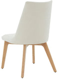 Safavieh Sandralynn Linen Dining Chair Ivory / Natural  Wood / Fabric / Foam SFV5059A