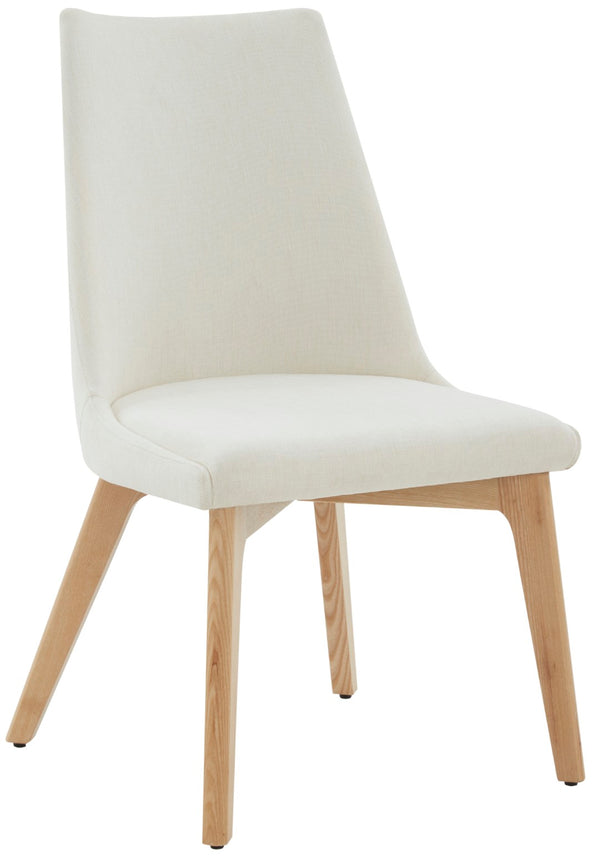 Safavieh Sandralynn Linen Dining Chair Ivory / Natural  Wood / Fabric / Foam SFV5059A