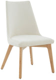 Safavieh Sandralynn Linen Dining Chair Ivory / Natural  Wood / Fabric / Foam SFV5059A
